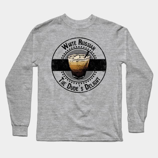 White Russian The Dude's Delight Long Sleeve T-Shirt by Zen Cosmos Official